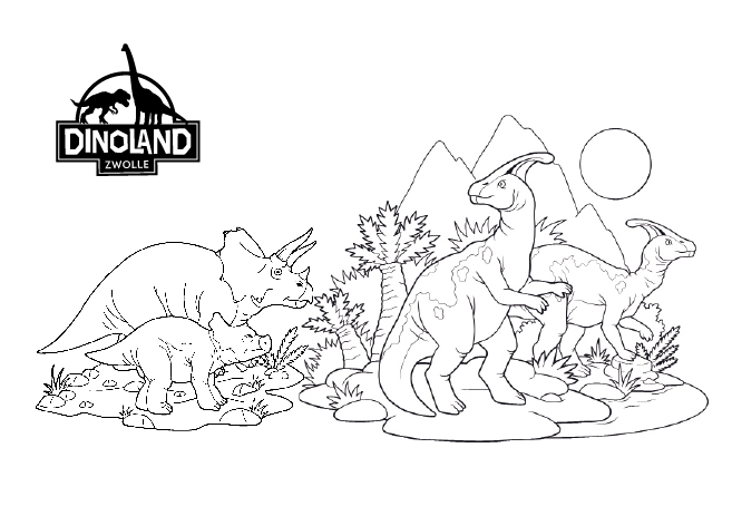 Malvorlage Dinosaurier Triceratops zum ausmalen
